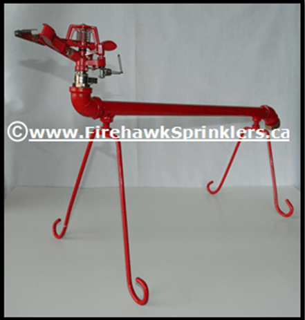 Single Firehawk Rooftop Sprinkler® Apparatus For Home Owners To Prevent Wildfire Damages